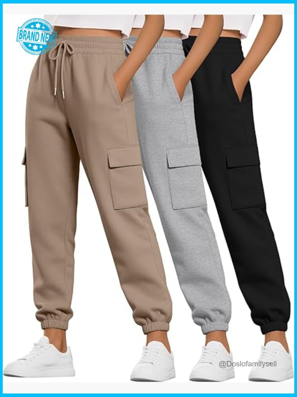 Cargo Sweatpants Joggers High Waisted Y2K Athletic Workout Pants with Pockets